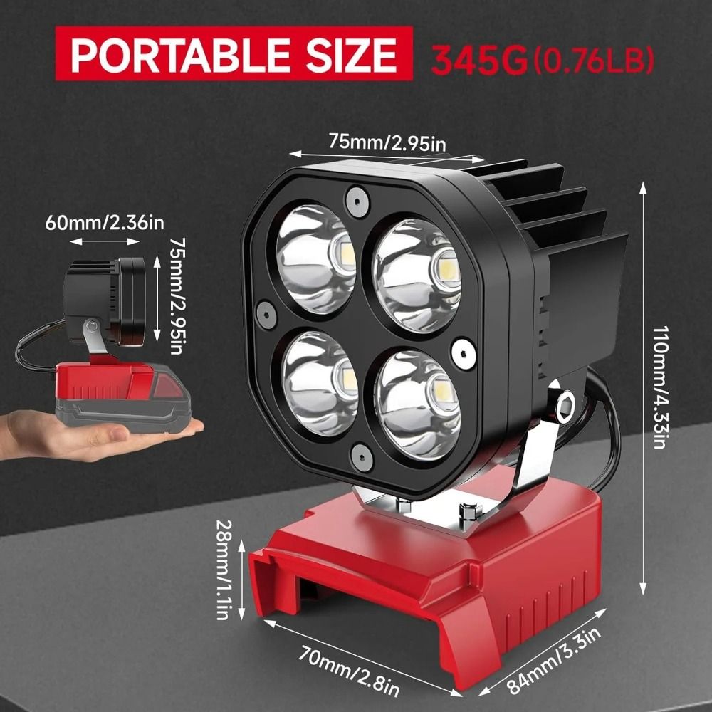Power Tools For Construction - 6500K, 6000LM Job Site Lighting for