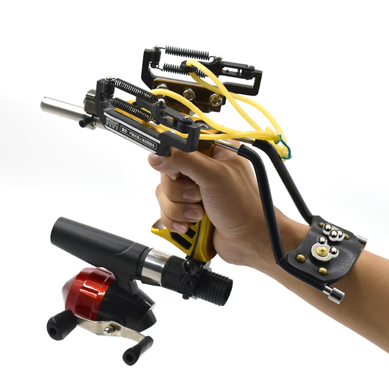 Power Tools Band - Upgraded Hand-held Metal Slingshot with Rubber