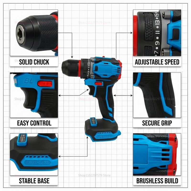 Brushless Cordless Electric Dr - огляд і ціна Power Tools For Construction